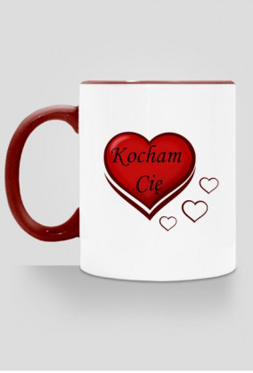 kubek, kolorowe ucho - kocham Cię