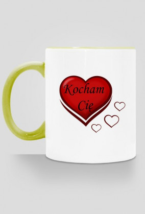 kubek, kolorowe ucho - kocham Cię
