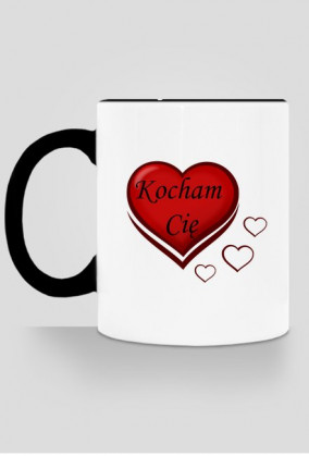 kubek, kolorowe ucho - kocham Cię