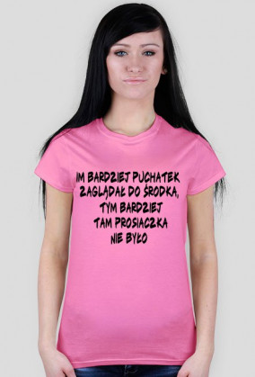 Im bardziej Puchatek zaglądał do środka, tym bardziej tam Prosiaczka nie było