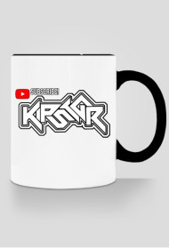 biały kubek z kolorowym uszkiem KIPSTAR