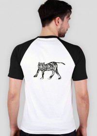 Tygrys na plecach koszulka męska, tiger t-shirt, koszulka z nadrukiem tygrysa