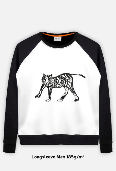 Tygrys bluza z długim rękawem, męska bluza z tygrysem