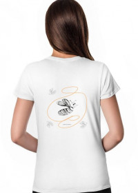 Pszczoła nadruk na plecach bluzka damska, pszczoła koszulka damska
