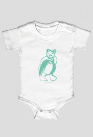 Miętowy miś body dziecięce, niemowlęce body z misiem