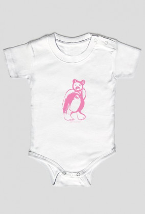 Różowy miś body niemowlęce, ubranko z różowym misiem