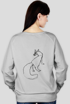 Lis bluzka z nadrukiem na plecach, bluza z liskiem