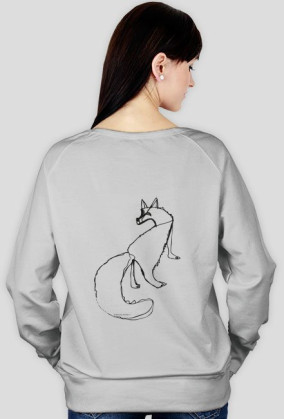 Lis bluzka z nadrukiem na plecach, bluza z liskiem