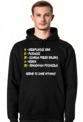 Bluza męska z kapturem Kebab to same witaminy