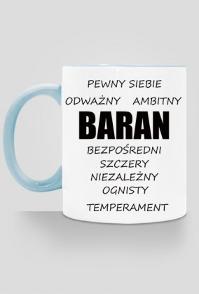 kubek, kolorowe ucho - znak zodiaku, baran