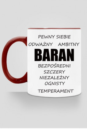 kubek, kolorowe ucho - znak zodiaku, baran