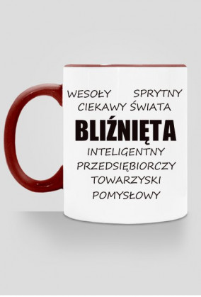 kubek, kolorowe ucho - znak zodiaku, bliźnięta