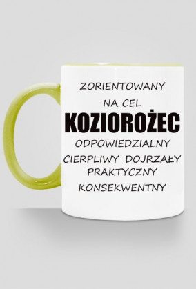 kubek, kolorowe ucho - znak zodiaku, koziorożec