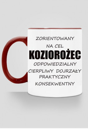 kubek, kolorowe ucho - znak zodiaku, koziorożec