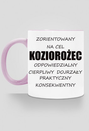 kubek, kolorowe ucho - znak zodiaku, koziorożec