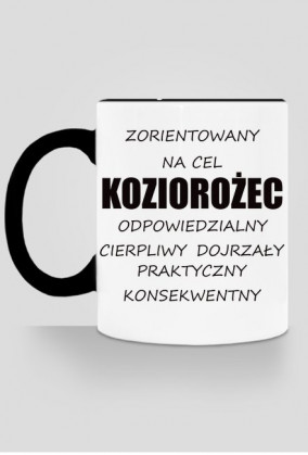 kubek, kolorowe ucho - znak zodiaku, koziorożec