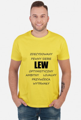 t-shirt - znak zodiaku, lew