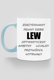 kubek, kolorowe ucho - znak zodiaku, lew