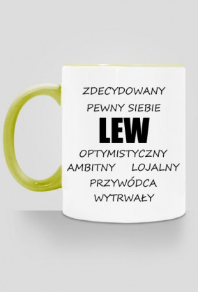 kubek, kolorowe ucho - znak zodiaku, lew