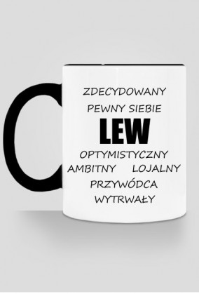 kubek, kolorowe ucho - znak zodiaku, lew
