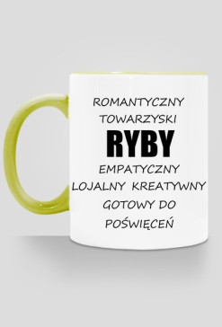 kubek, kolorowe ucho - znak zodiaku, ryby