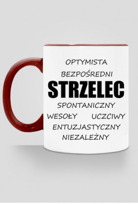 kubek, kolorowe ucho - znak zodiaku, strzelec