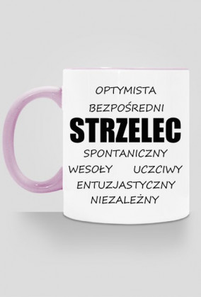 kubek, kolorowe ucho - znak zodiaku, strzelec