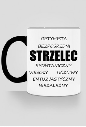 kubek, kolorowe ucho - znak zodiaku, strzelec