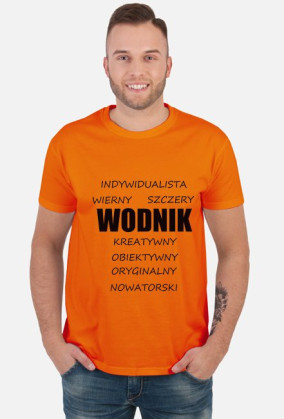 t-shirt - znak zodiaku, wodnik