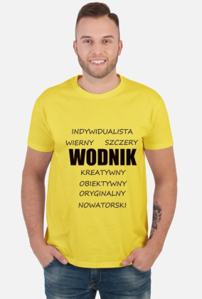 t-shirt - znak zodiaku, wodnik