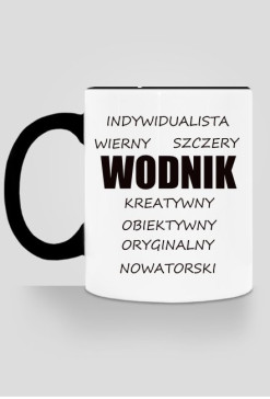 kubek, kolorowe ucho - znak zodiaku, wodnik