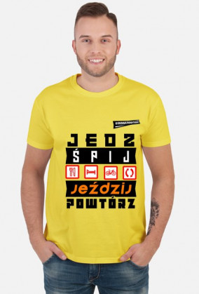 Koszulka Rowerzysty "Jedz, Śpij, Jeździj, Powtórz"