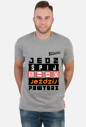 Koszulka Rowerzysty "Jedz, Śpij, Jeździj, Powtórz"