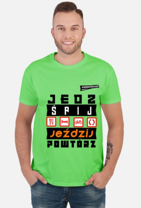 Koszulka Rowerzysty "Jedz, Śpij, Jeździj, Powtórz"