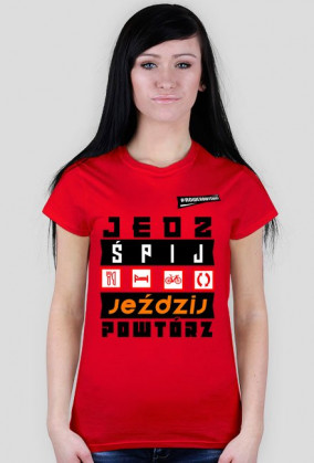 Koszulka Rowerzystki "Jedz, Śpij, Jeździj, Powtórz"