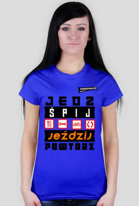 Koszulka Rowerzystki "Jedz, Śpij, Jeździj, Powtórz"