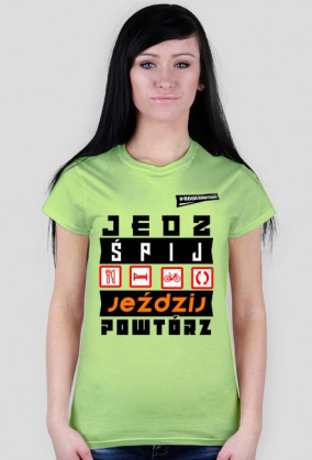 Koszulka Rowerzystki "Jedz, Śpij, Jeździj, Powtórz"
