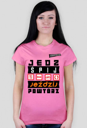 Koszulka Rowerzystki "Jedz, Śpij, Jeździj, Powtórz"