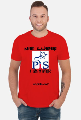 KOSZULKA "Nie lubię PiS i żyję!" MĘSKA