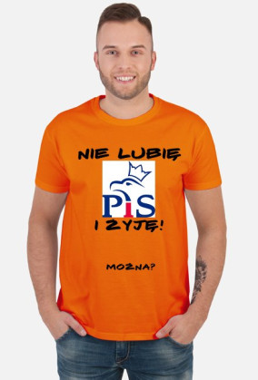 KOSZULKA "Nie lubię PiS i żyję!" MĘSKA