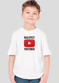 Biała koszulka dla chłopaka Najlepszy Youtuber