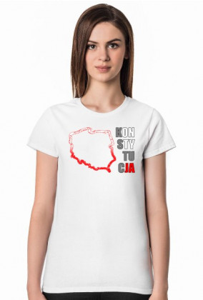 kONsTYtucJA - Koszulka Damska dla Protestujących Obrońców Konstytucji