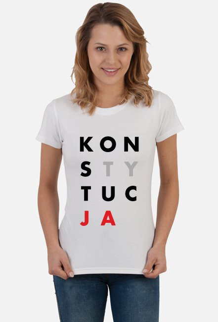 Damska Koszulka Konstytucja Biała