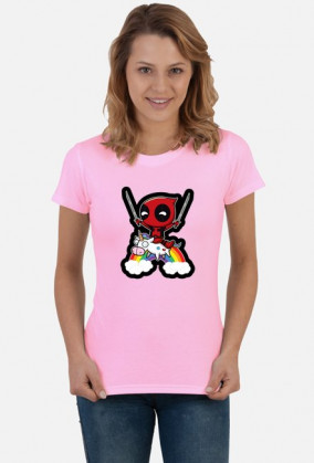 Damski T-shirt "Riding a Unicorn"