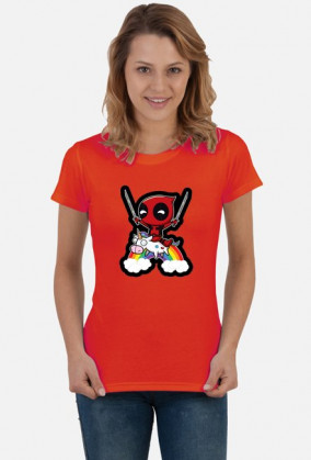 Damski T-shirt "Riding a Unicorn"