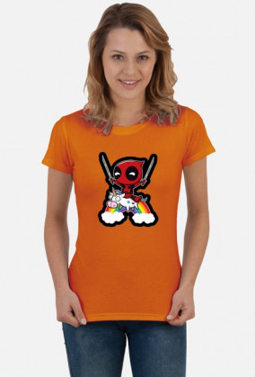 Damski T-shirt "Riding a Unicorn"