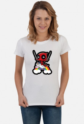 Damski T-shirt "Riding a Unicorn"