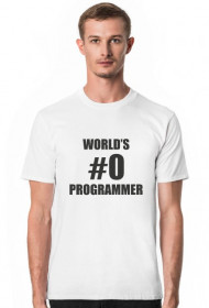 koszulka męska idealna na prezent dla informatyka programisty, pod choinkę, na urodziny, na mikołajki - World's #0 programmer