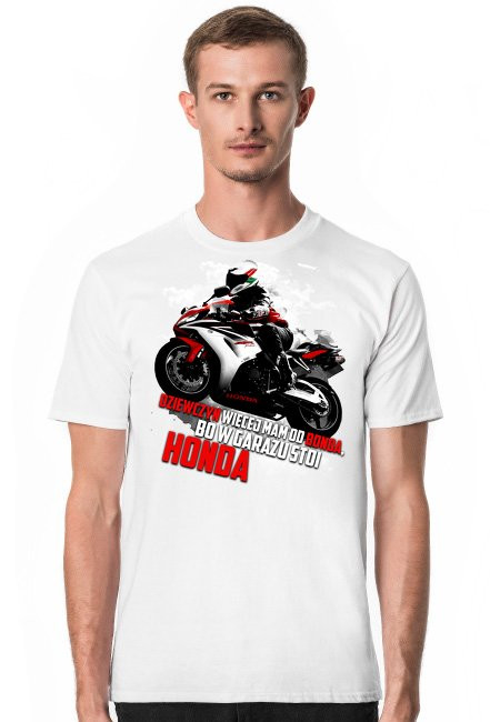 Dziewczyn więcej mam od Bonda, bo w garażu stoi Honda - męska koszulka motocyklowa