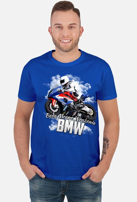 Będą Mocne Wrażenia BMW - męska koszulka motocyklowa
